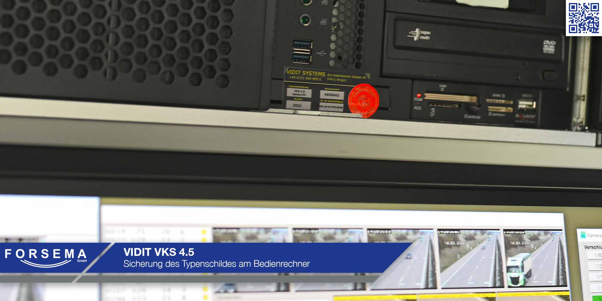 VKS 4.5 - eichamtliche Sicherung des Typenschildes am Bedienrechner der Messanlage