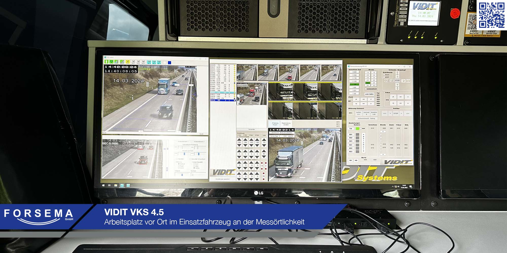 VIDIT VKS 4.5 - Arbeitsplatz im Einsatzfahrzeug an der Messstelle